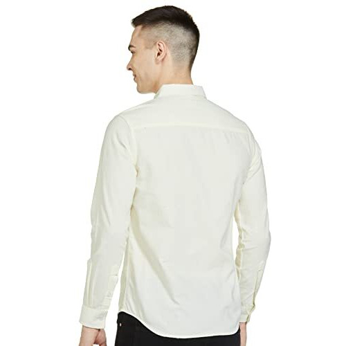 The Indian Garage Co Men's Slim Fit Shirt (0422-Shox195-05_Cream L)
