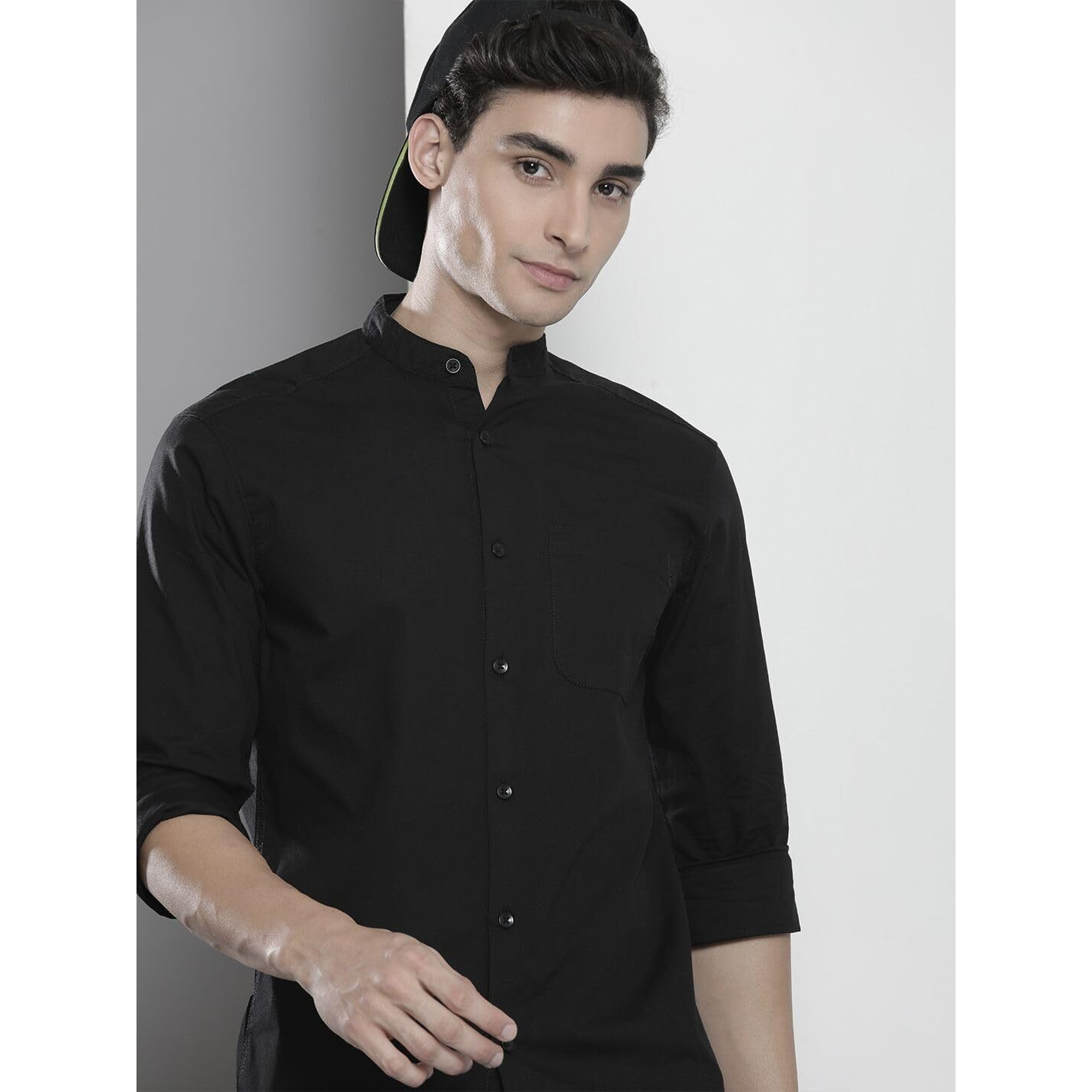 The Indian Garage Co Adult Men's Regular Fit Shirt (0522-Shpo251-06_Black Xl)