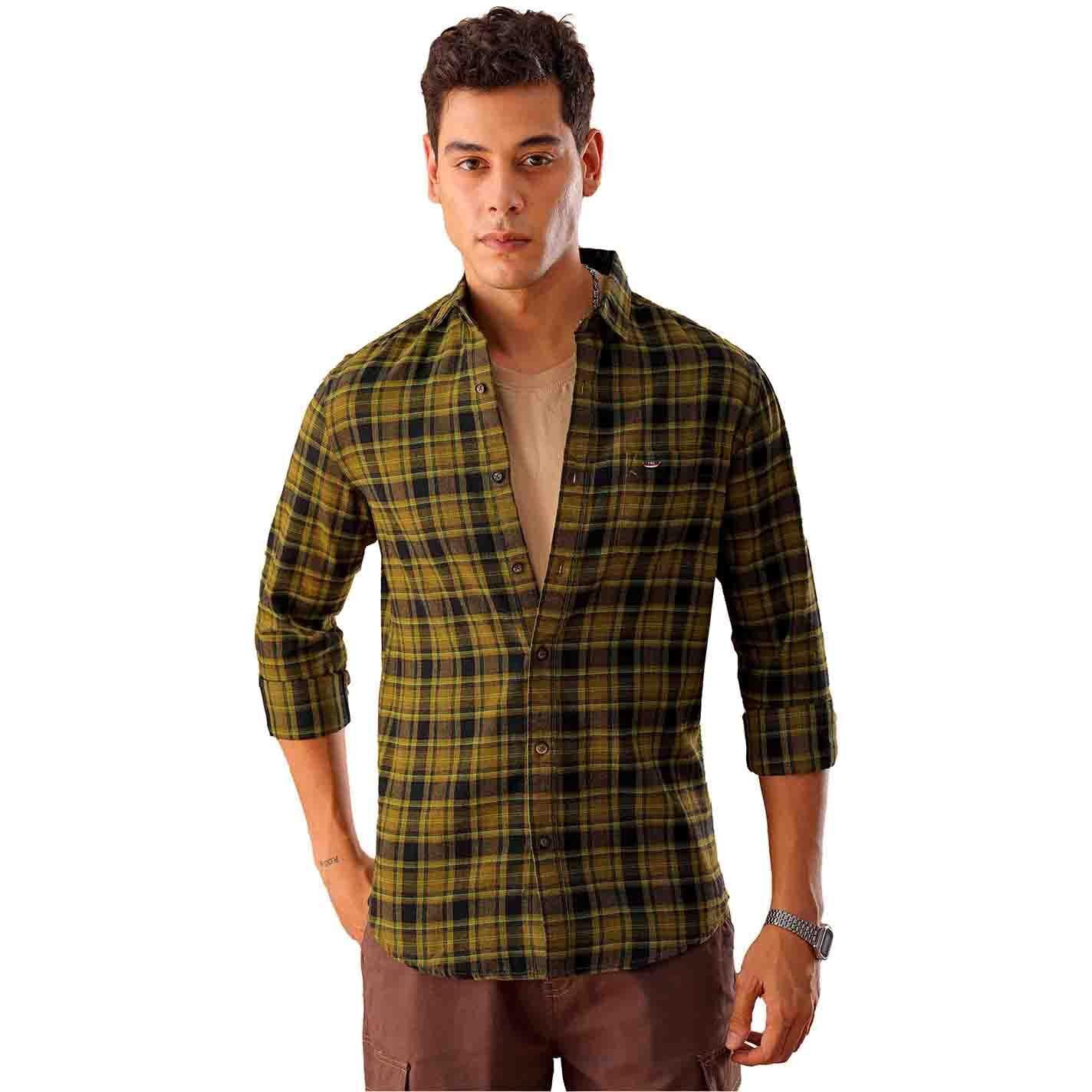The Indian Garage Co Men's Slim Fit Shirt (1223-Shbcyd-07-02_Green