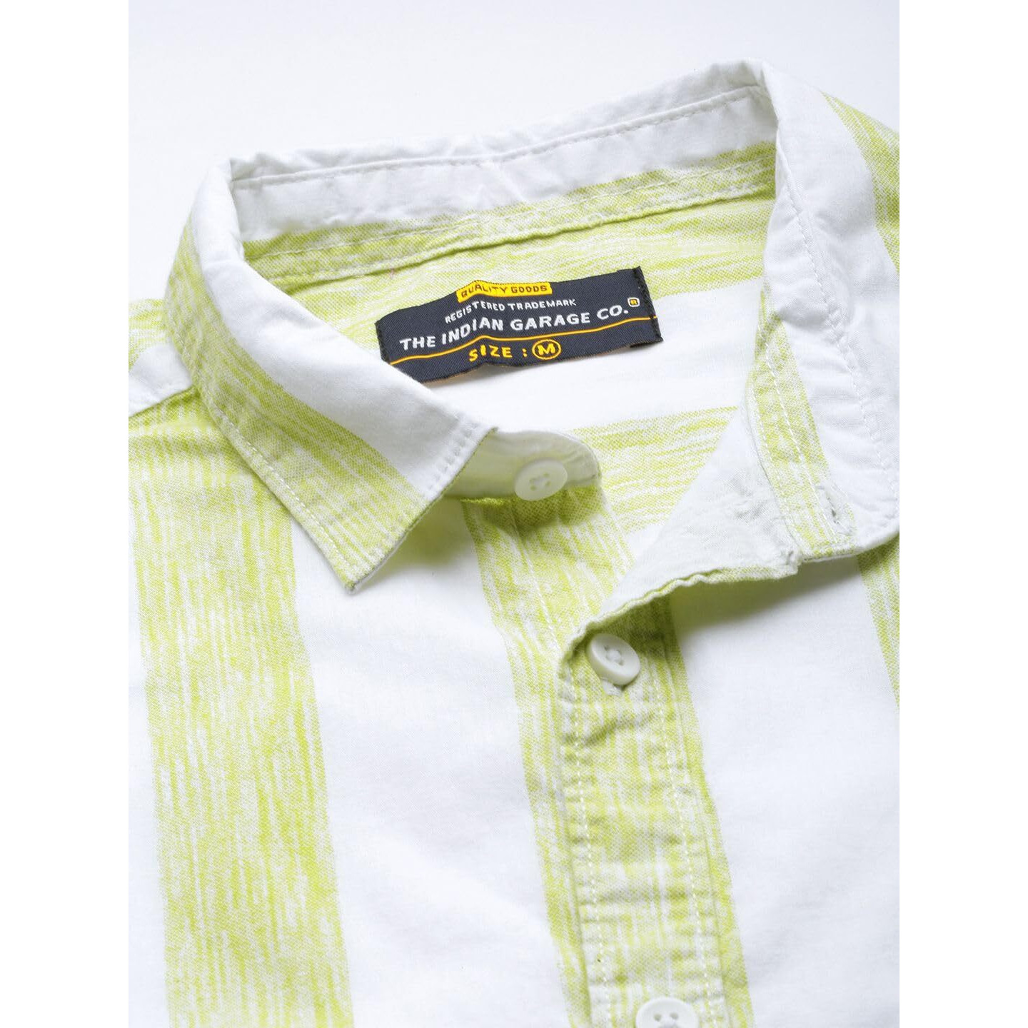 The Indian Garage Co Adult Men's Regular Fit Shirt (0722-Sh325-01_Green S)