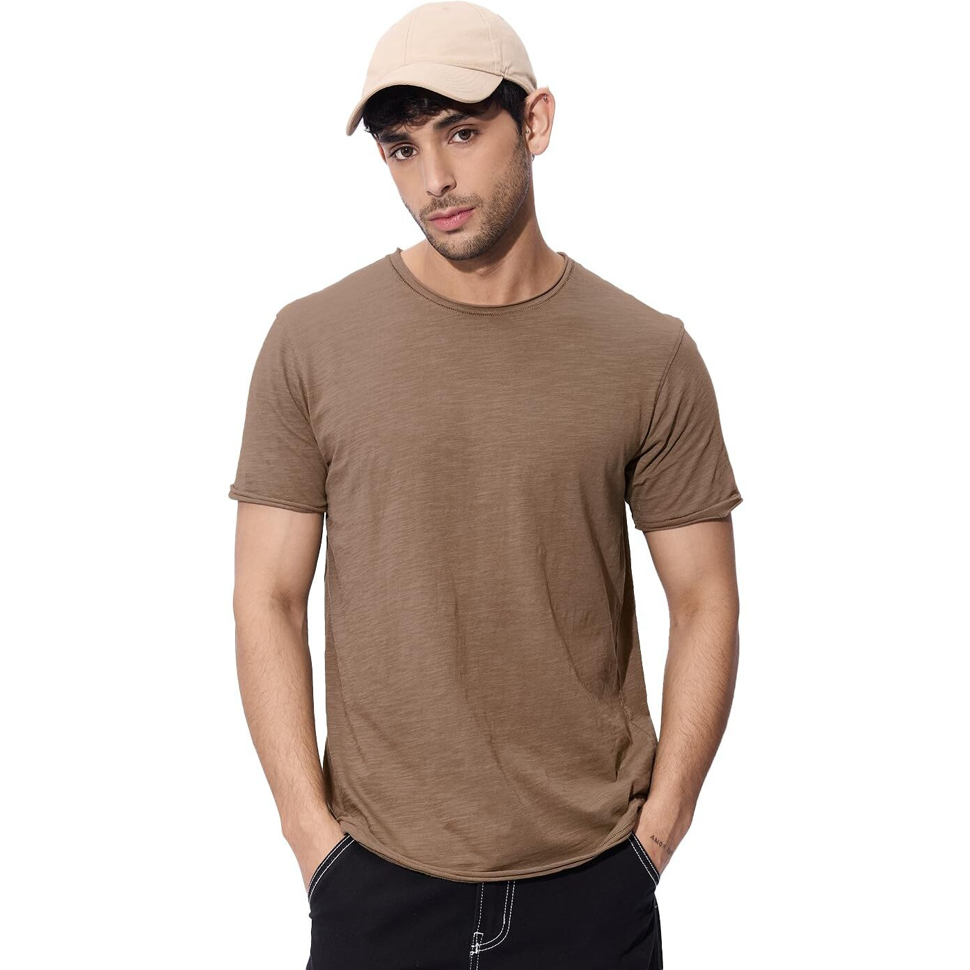 The Souled Store Rockstar Tee Chestnut Brown Men And Boys Short Sleeves Round Neck Regular Fit Cotton T-Shirts