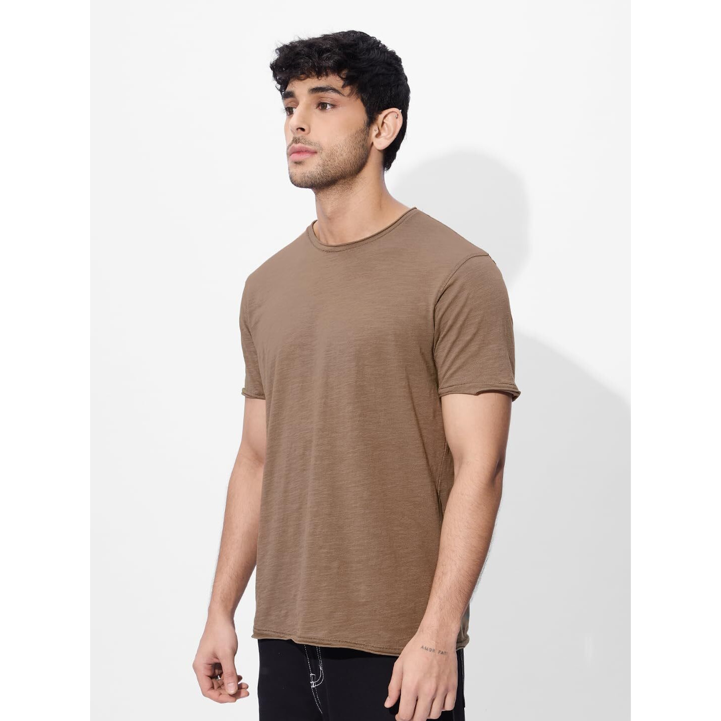 The Souled Store Rockstar Tee Chestnut Brown Men And Boys Short Sleeves Round Neck Regular Fit Cotton T-Shirts