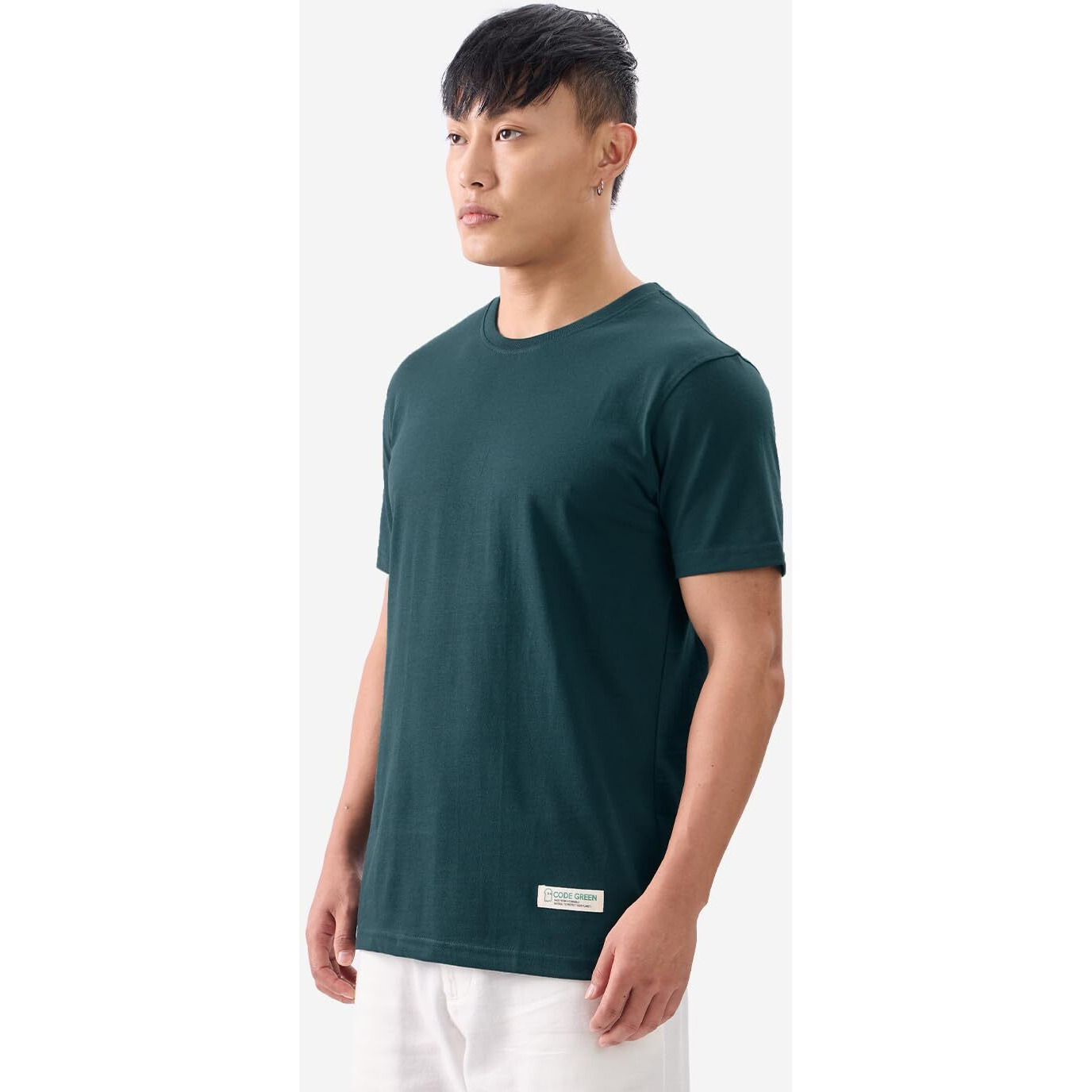 The Souled Store Solids Emerald Green Men And Boys Short Sleeves Round Neck Regular Fit Cotton T-Shirts