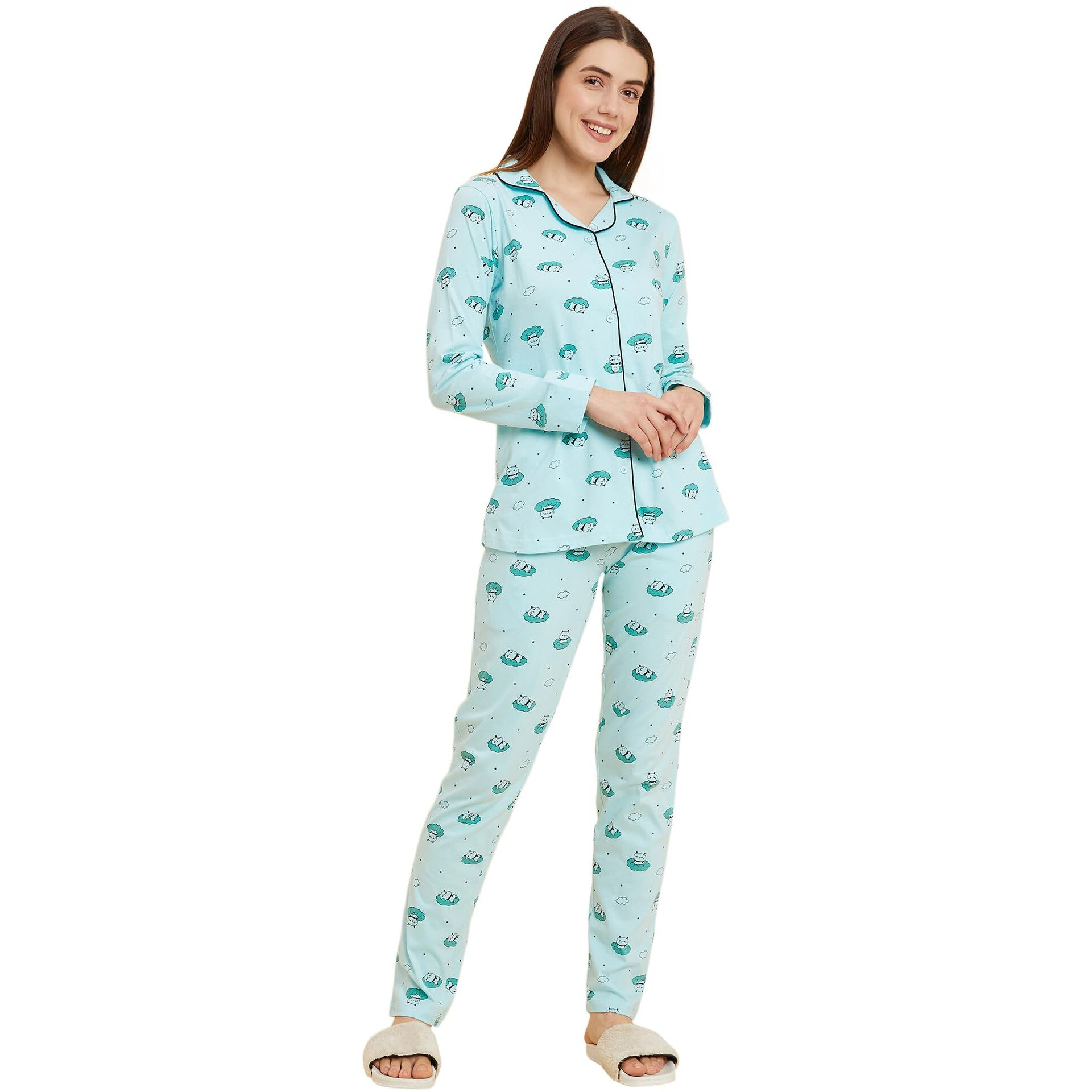 Sweet Dreams Women Printed Full Sleeves Pyjama Set