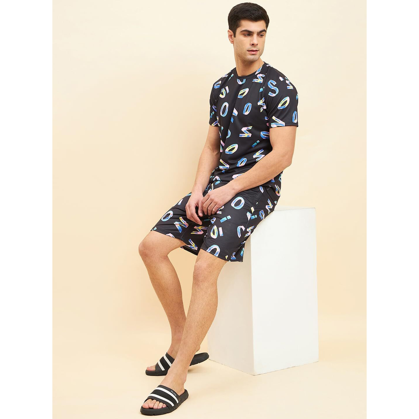 Sweet Dreams Men Printed Shorts Set