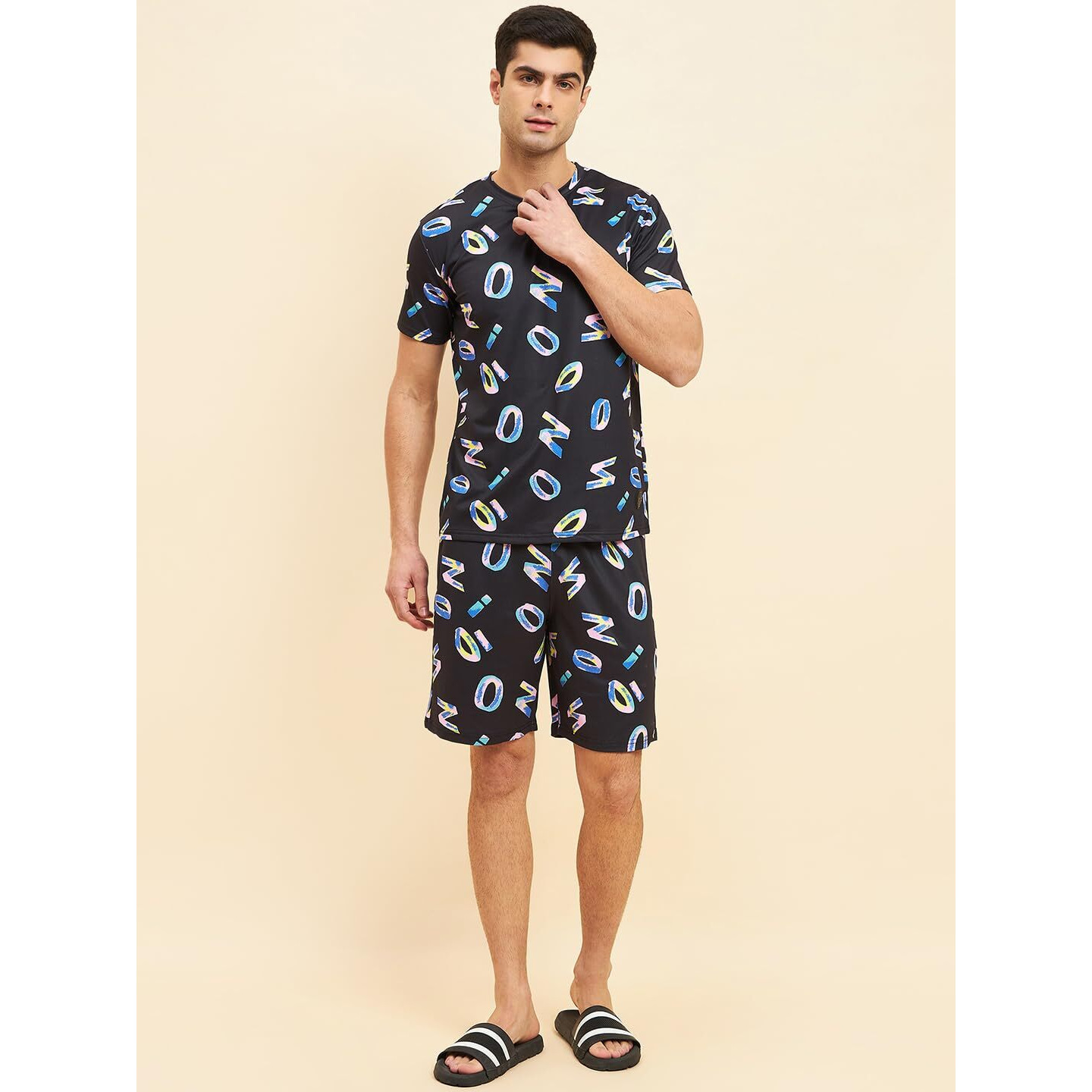 Sweet Dreams Men Printed Shorts Set