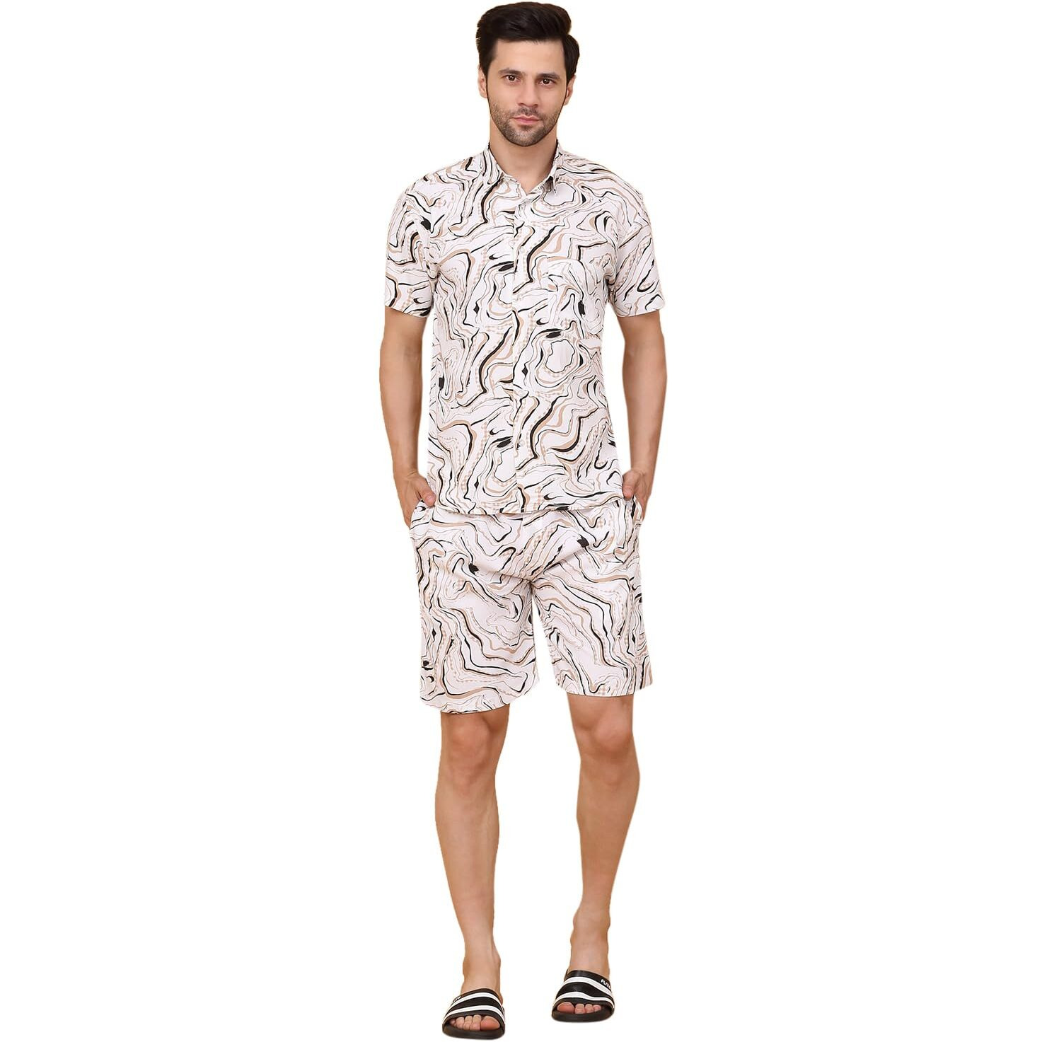 Sweet Dreams Men Printed Shorts Set
