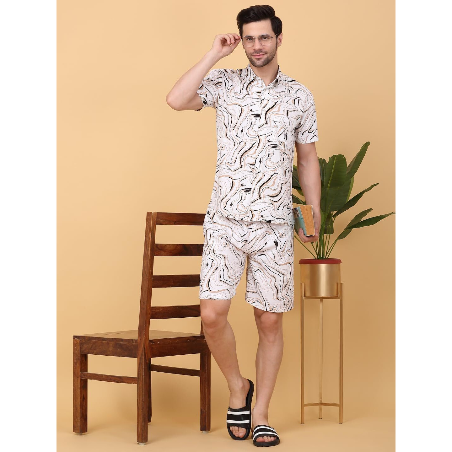 Sweet Dreams Men Printed Shorts Set