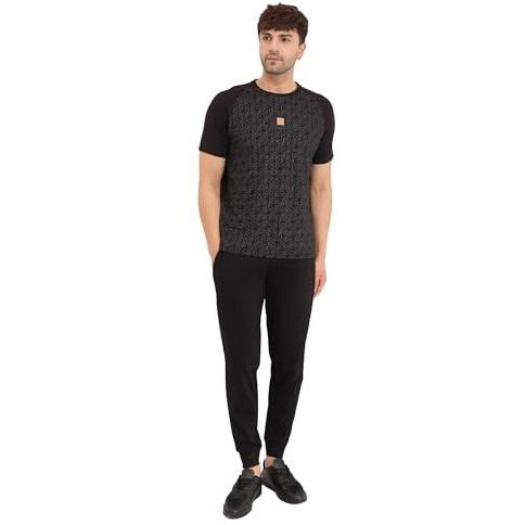 Sweet Dreams Men Printed Pyjama Set Black