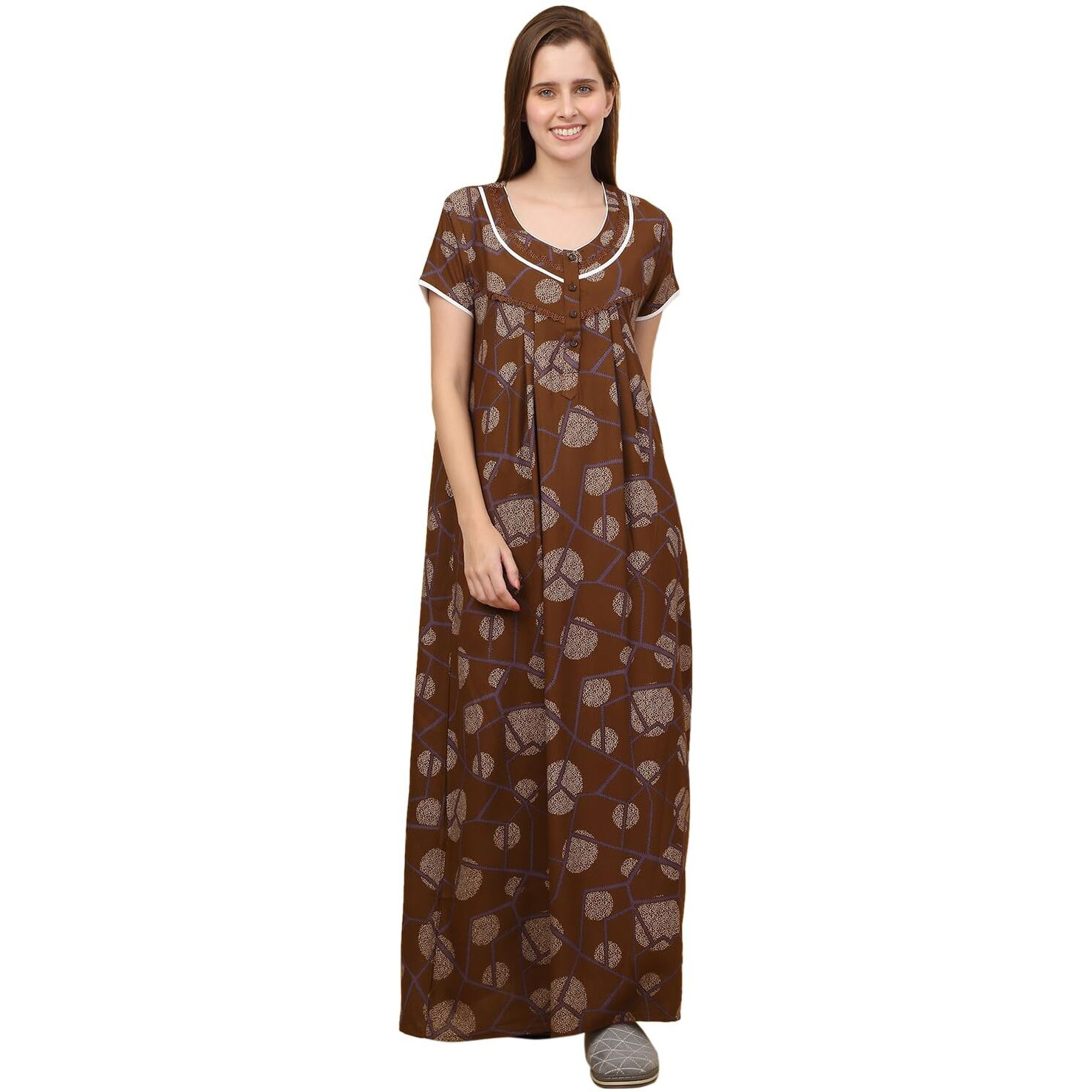 Sweet Dreams Women Printed Full Length Night Dress