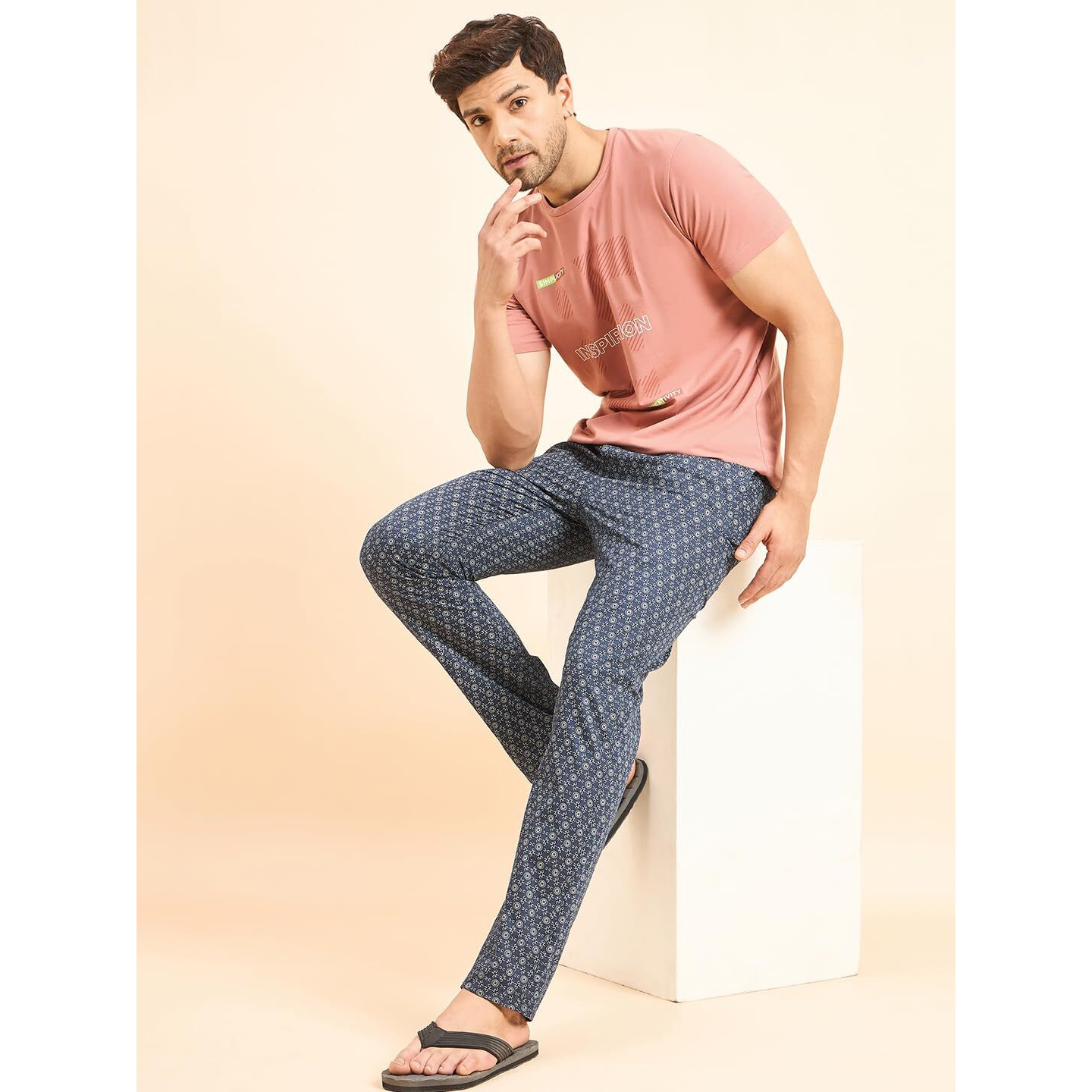 Sweet Dreams Men Printed Pyjama Set