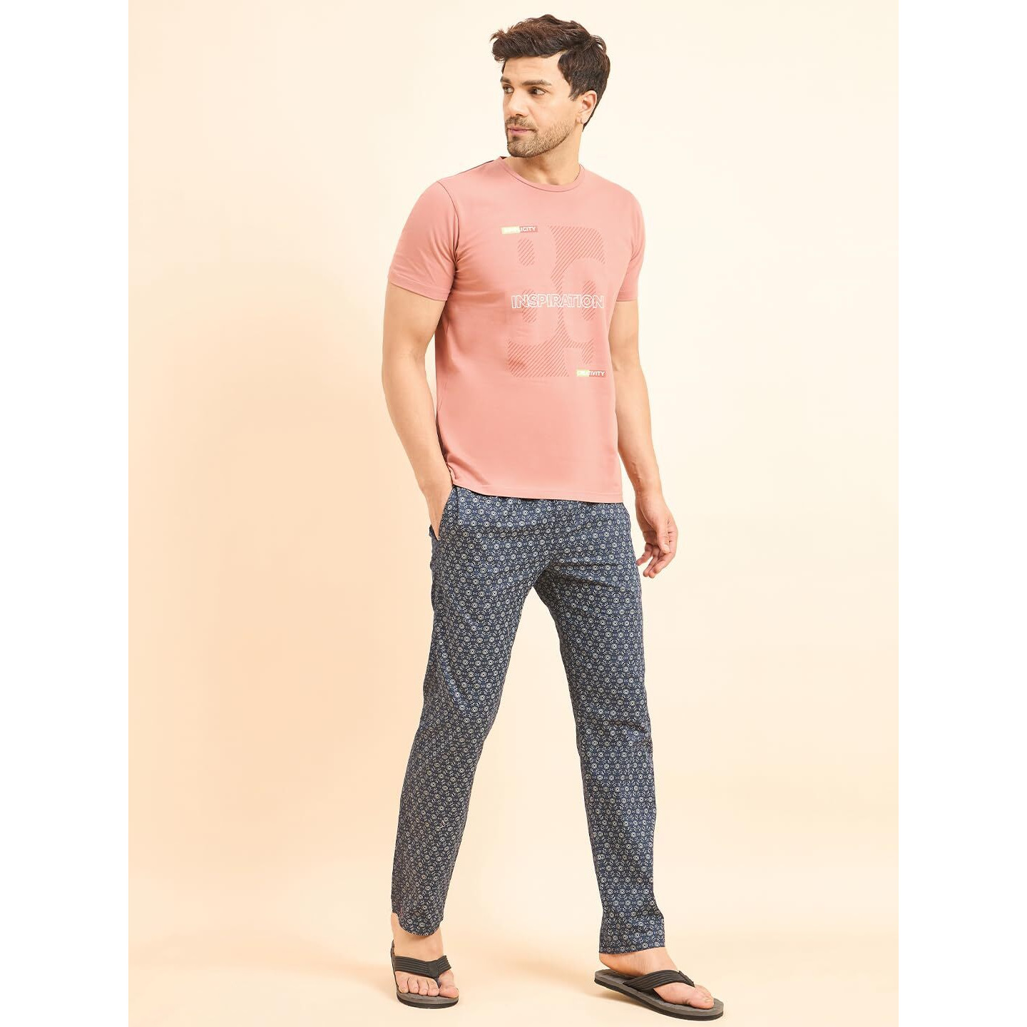 Sweet Dreams Men Printed Pyjama Set