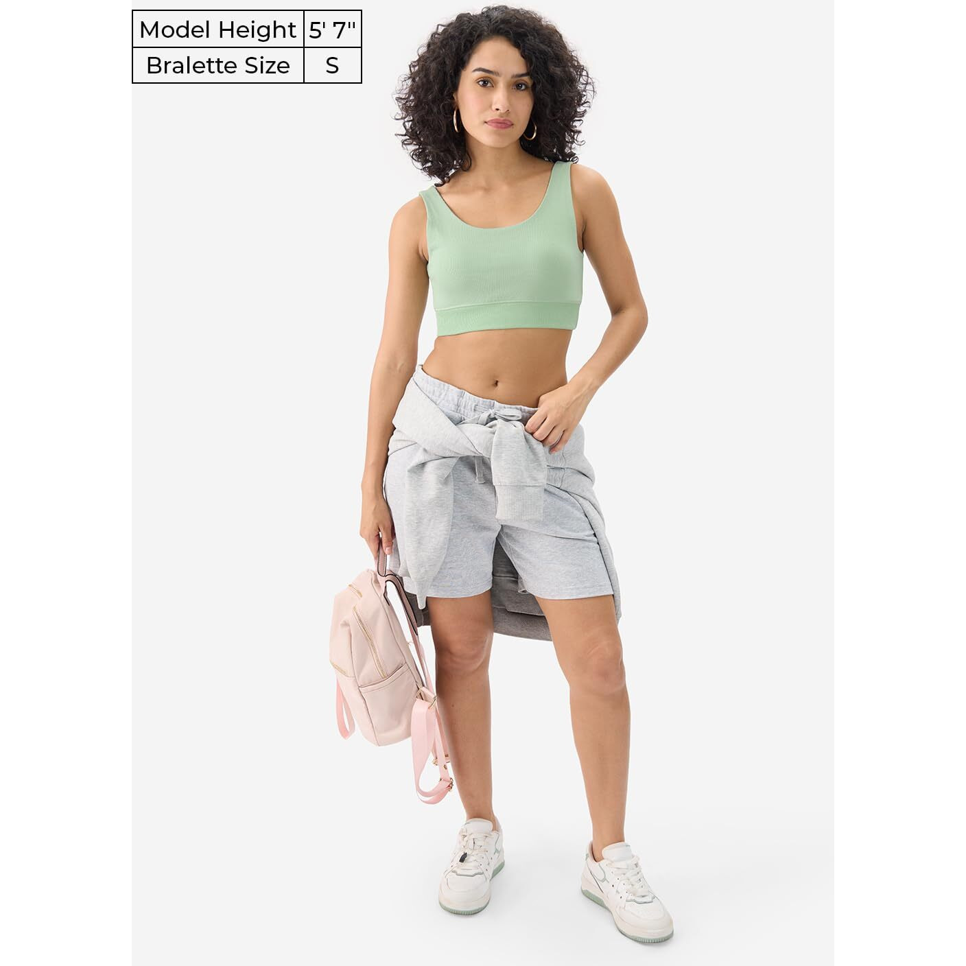 The Souled Store Jade Green Women And Girls Round Neck Sleeveless Cotton Padded Bralette Top