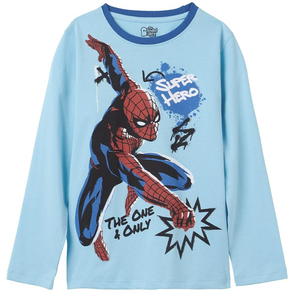 The Souled Store Official Spider-Man  One & Only Boys Round Neck Multicolor Color Blocked Cotton Full Sleeve T-Shirts
