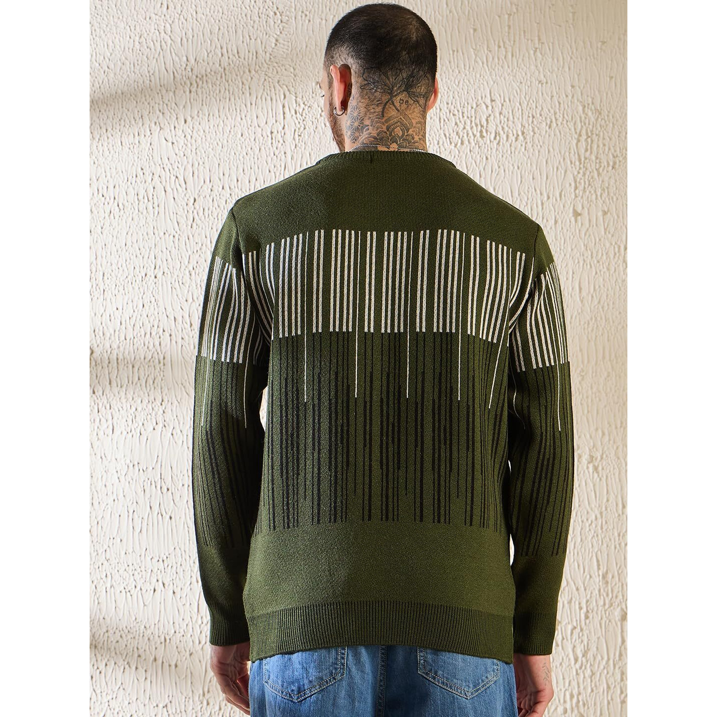 Pivl Men's Winter Round Neck Sweater- Warmth And Style For The Season-Olive_2Xl