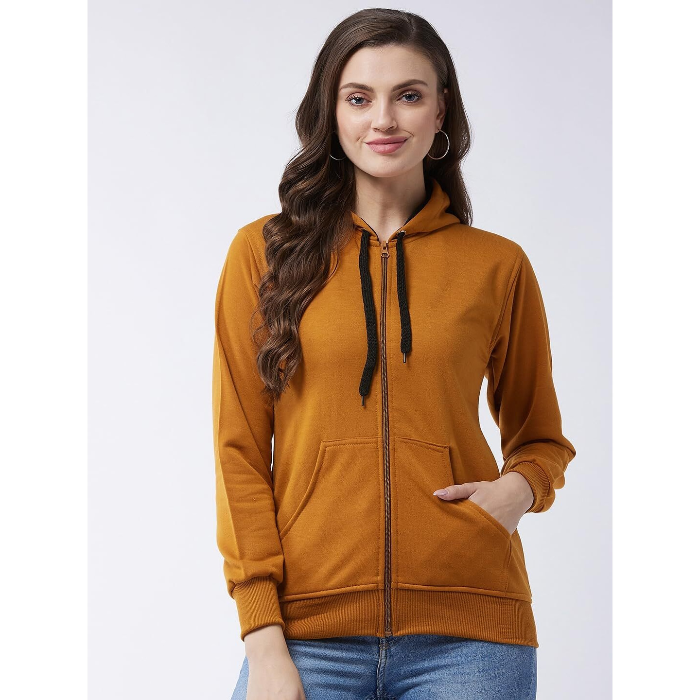 Pivl Full Sleeve Solid Women Sweatshirt_Mustard, M