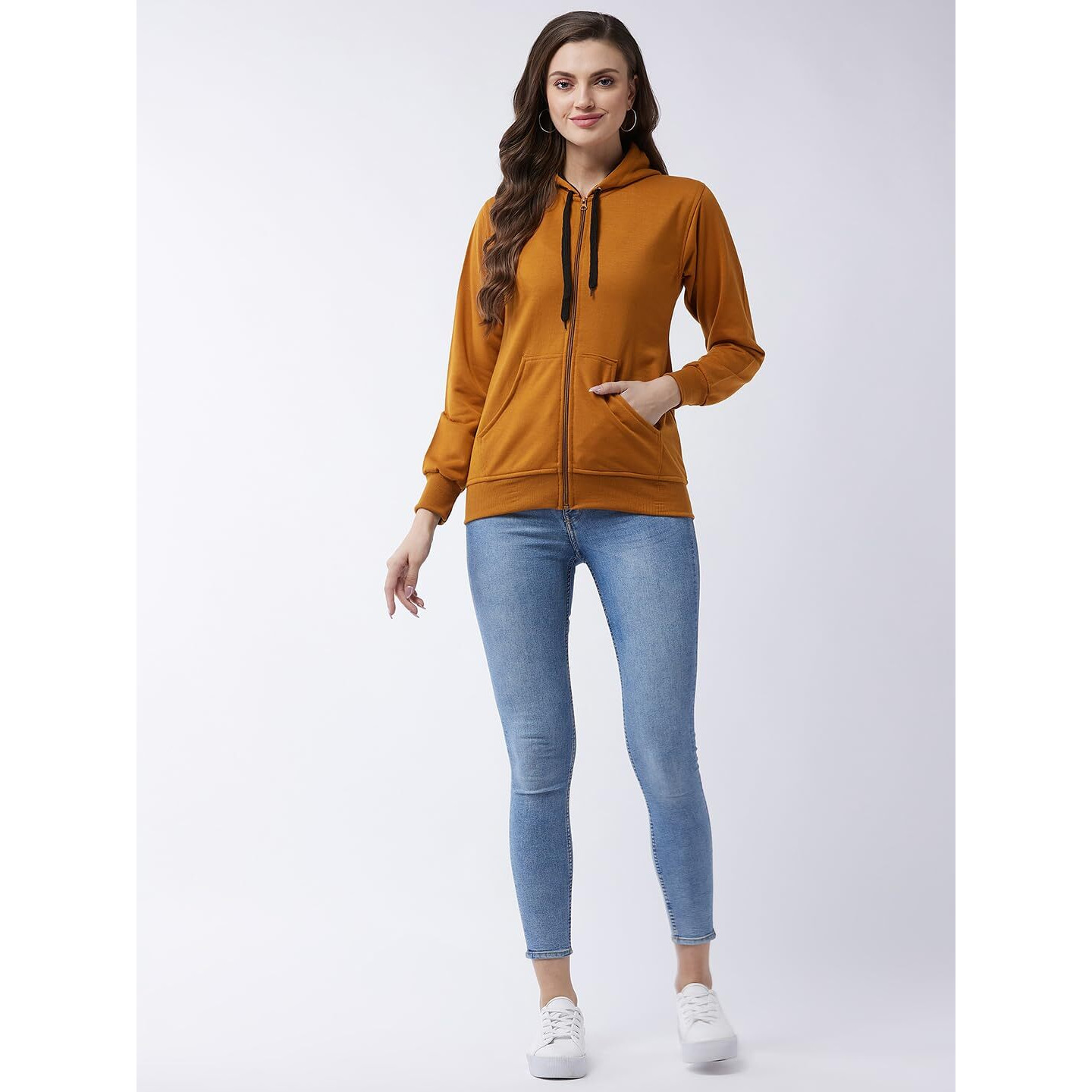 Pivl Full Sleeve Solid Women Sweatshirt_Mustard, L