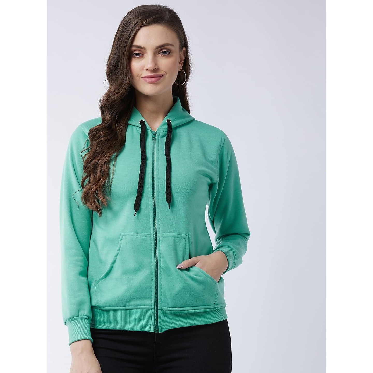 Pivl Full Sleeve Solid Women Sweatshirt_Olive, L