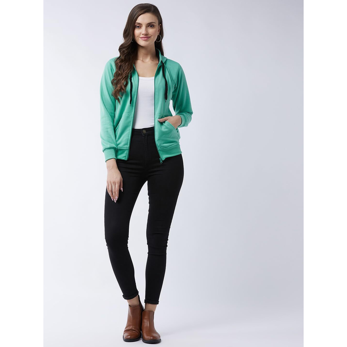 Pivl Full Sleeve Solid Women Sweatshirt_Olive, L