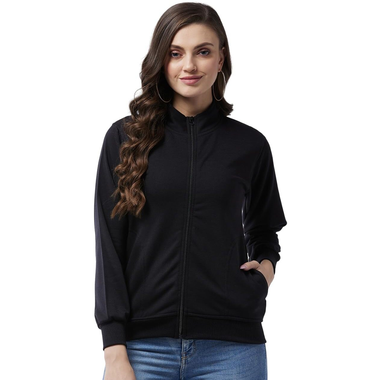 Pivl Full Sleeve Solid Women Sweatshirt_Black, 2Xl