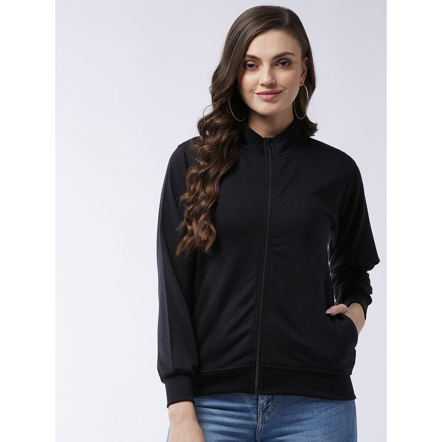 Pivl Full Sleeve Solid Women Sweatshirt_Black, 2Xl