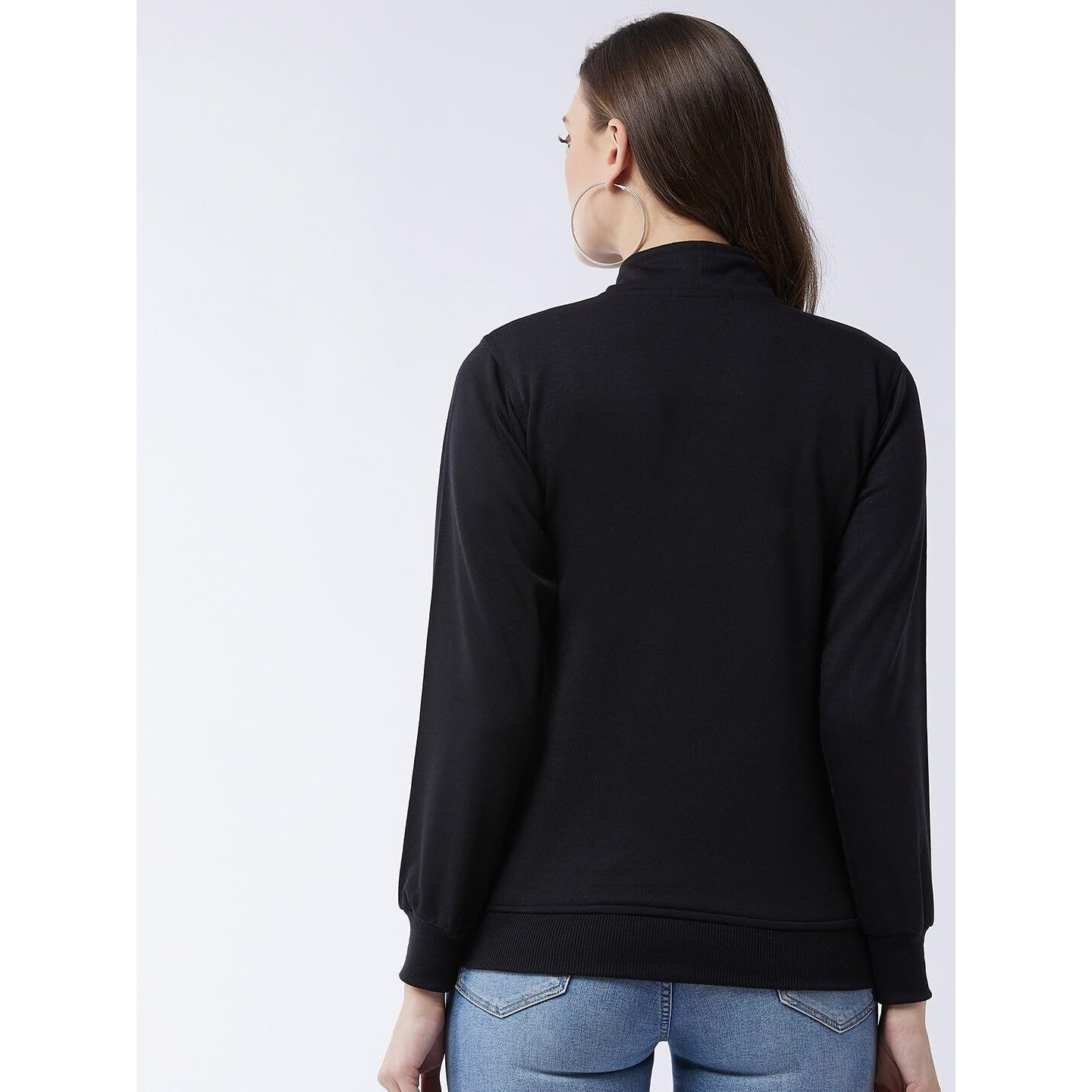 Pivl Full Sleeve Solid Women Sweatshirt_Black, 2Xl