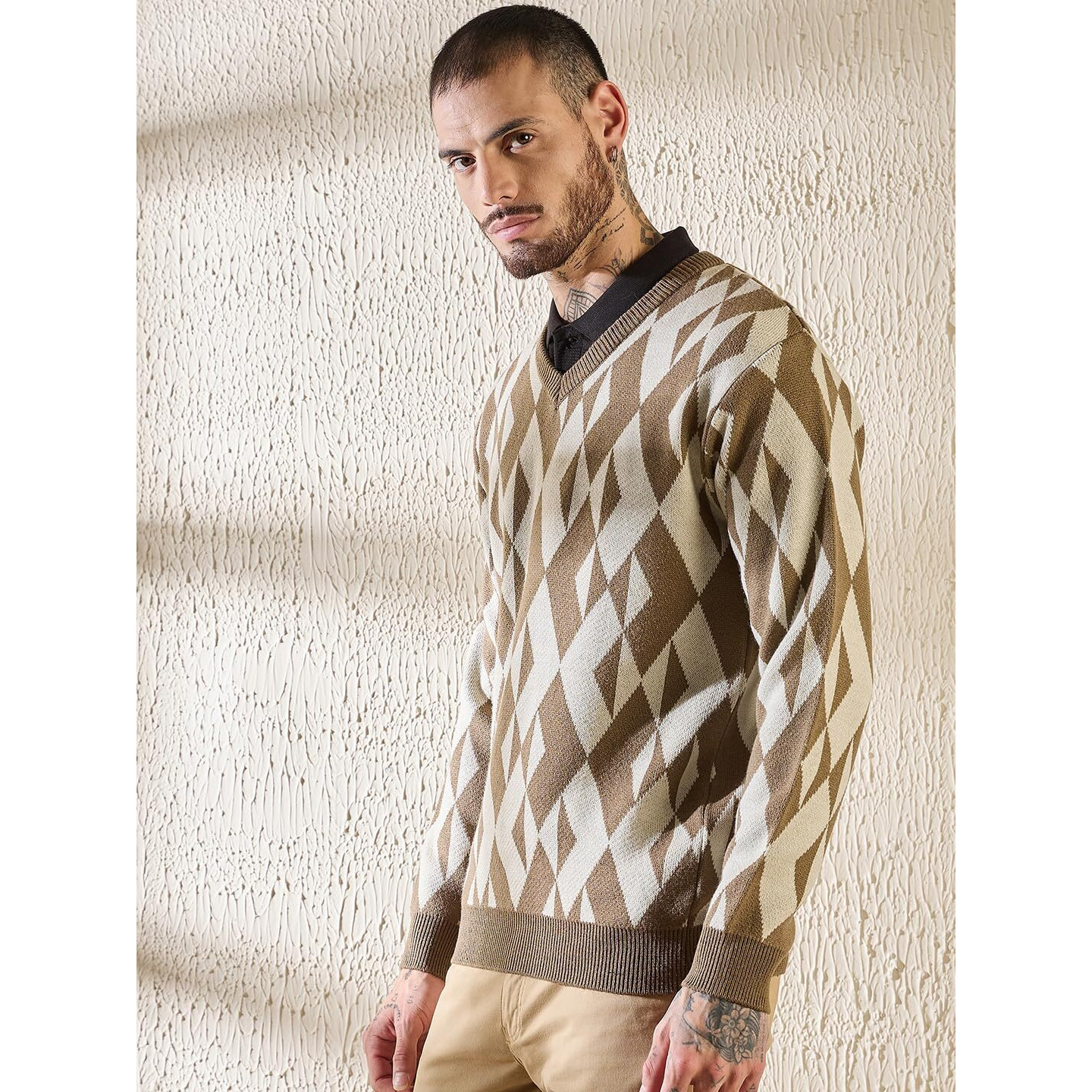 Pivl Men's Winter Round Neck Trendy, Stylish Sweater -Mouse-L