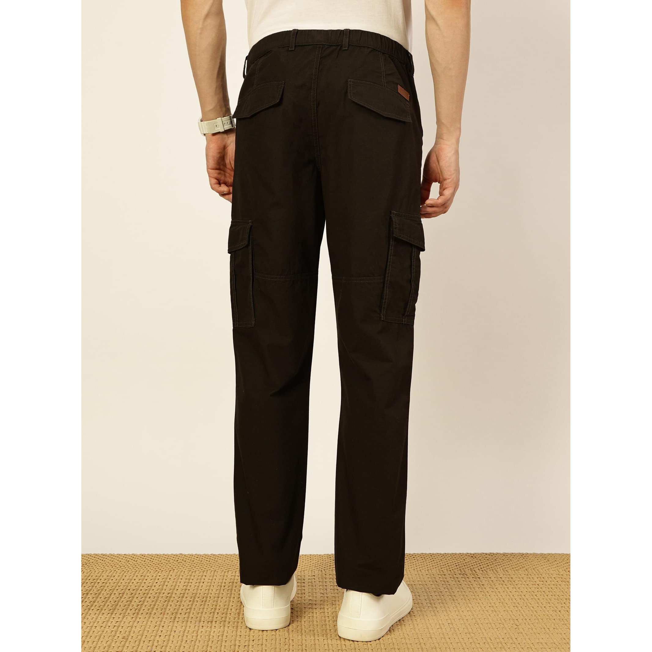 Thomas Scott Mens Smart Slim Fit Mid-Rise Cargo Trousers(Tsnxtr01_Olive_38)