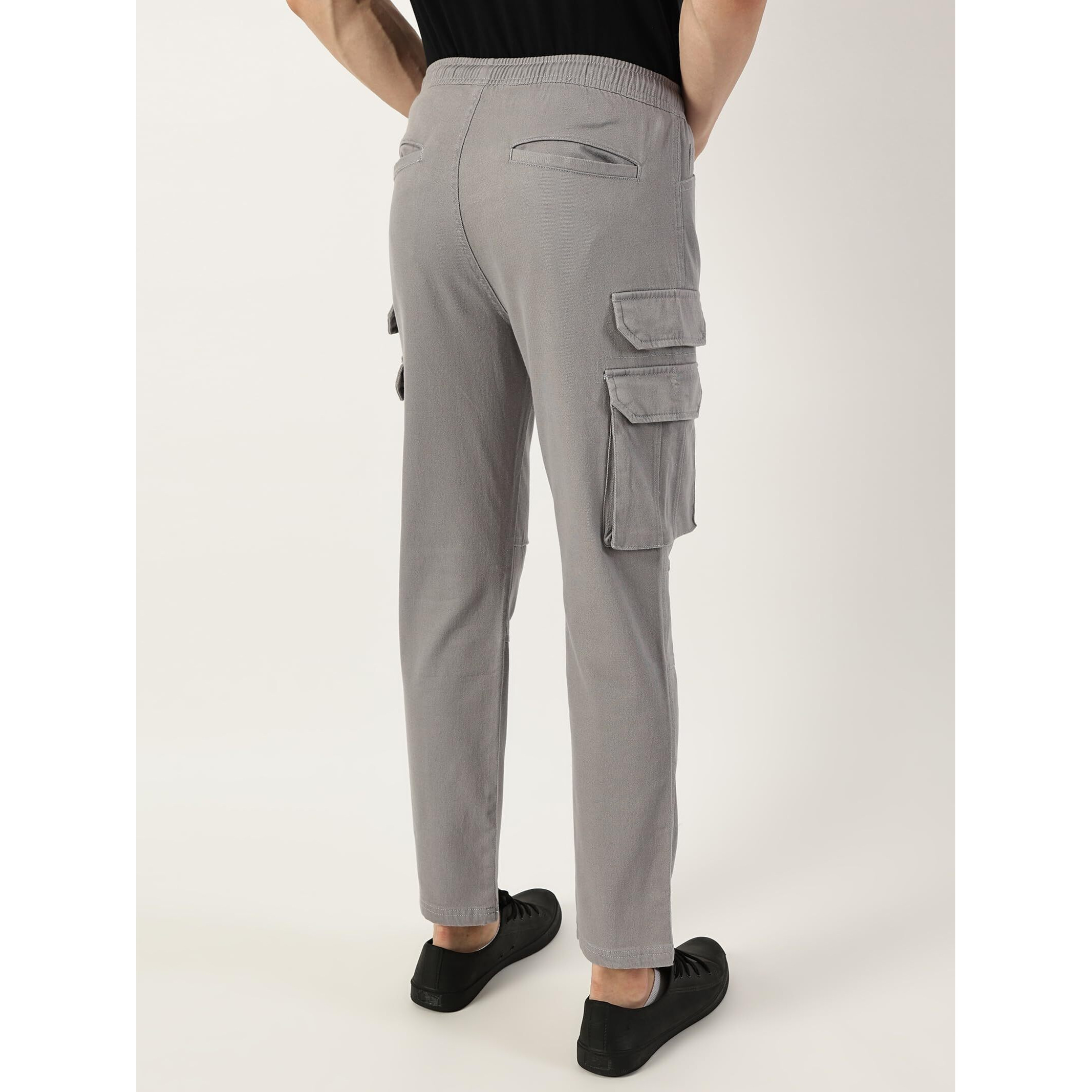 Thomas Scott Men Relaxed Straight Fit Cargos Trousers(Ccbt070_Grey_32)