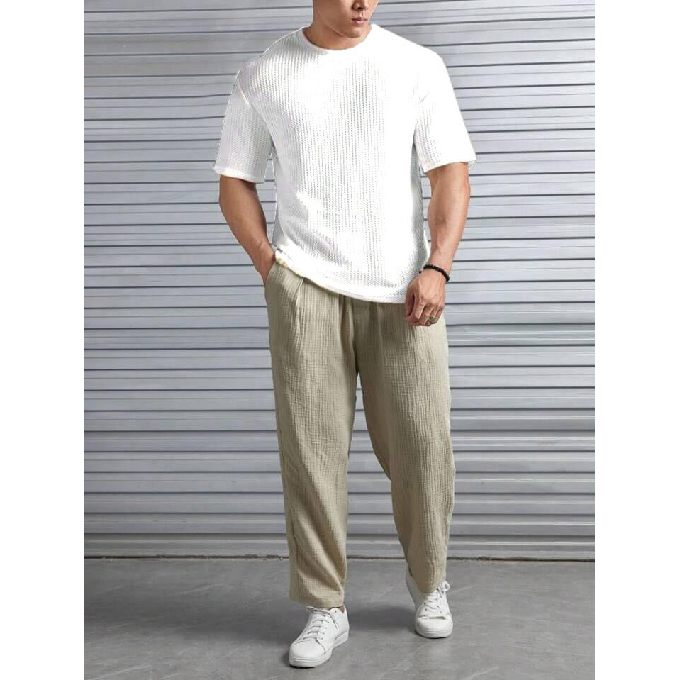 Pivl Men's Summer Round Neck Half Sleeves T-Shirt-M-White