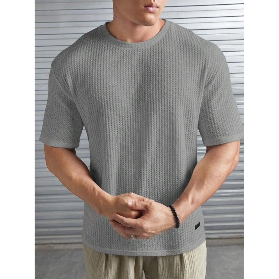 Pivl Men's Summer Round Neck Half Sleeves T-Shirt-2Xl-Grey