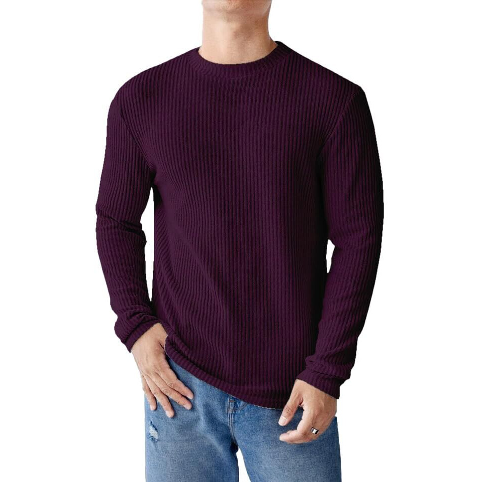 Pivl Men's Summer Round Neck Full Sleeves T-Shirt-2Xl-Wine