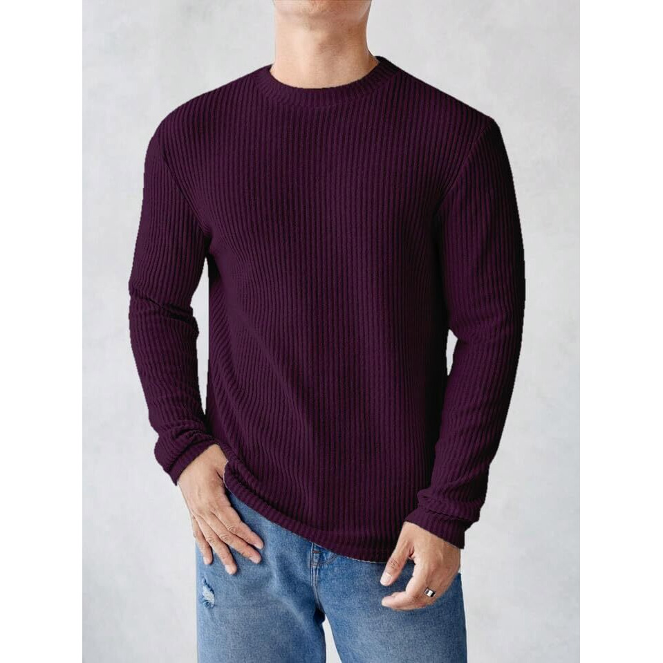 Pivl Men's Summer Round Neck Full Sleeves T-Shirt-2Xl-Wine