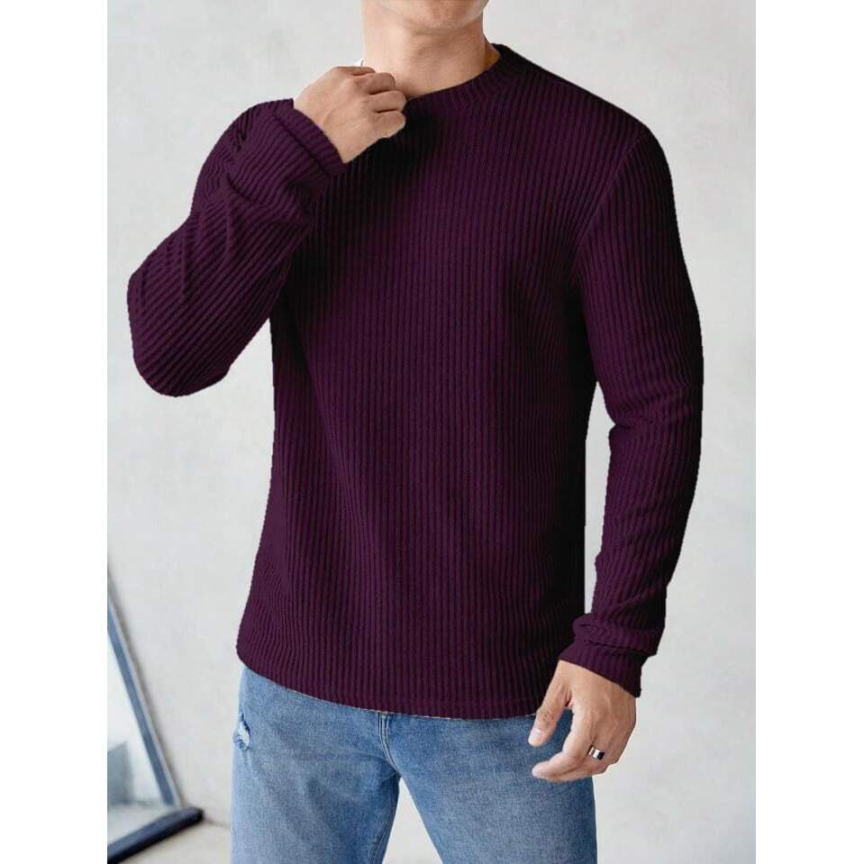 Pivl Men's Summer Round Neck Full Sleeves T-Shirt-2Xl-Wine