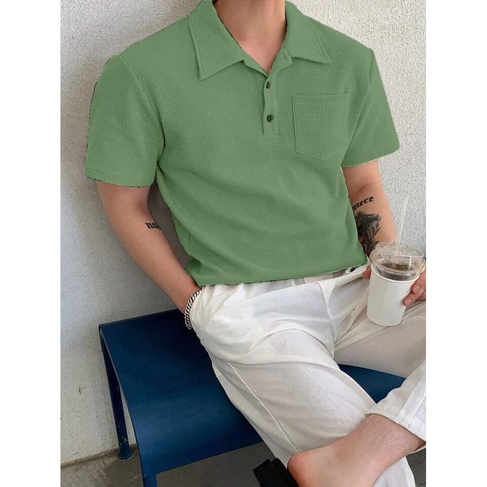 Pivl Men's Summer Half Sleeves T-Shirt-L-Sage