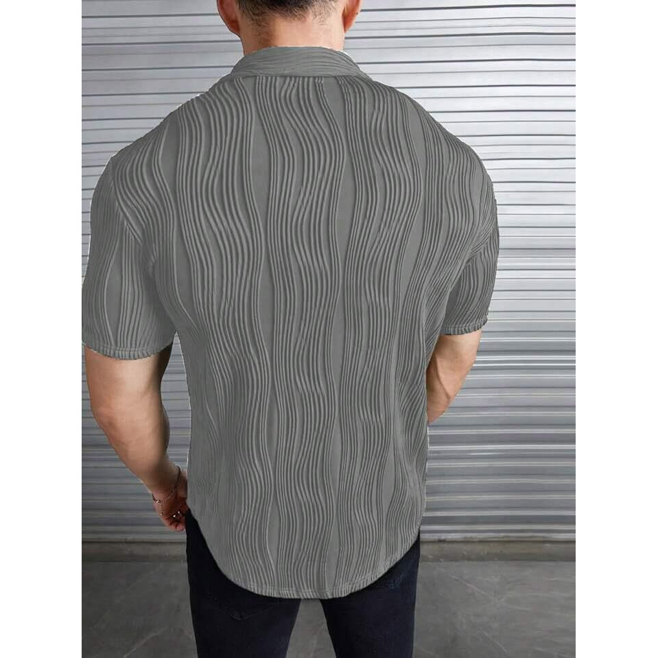 Pivl Men's Summer Shirt  Lightweight, Stylish & Breathable-Grey-M