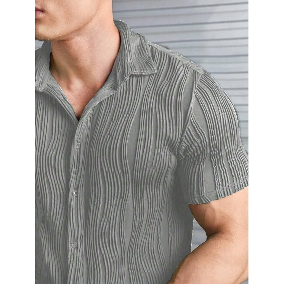 Pivl Men's Summer Shirt  Lightweight, Stylish & Breathable-Grey-M