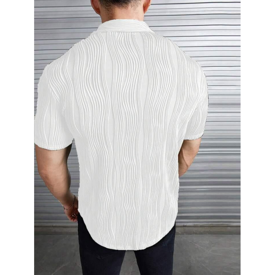 Pivl Men's Summer Shirt  Lightweight, Stylish & Breathable-White-Xl