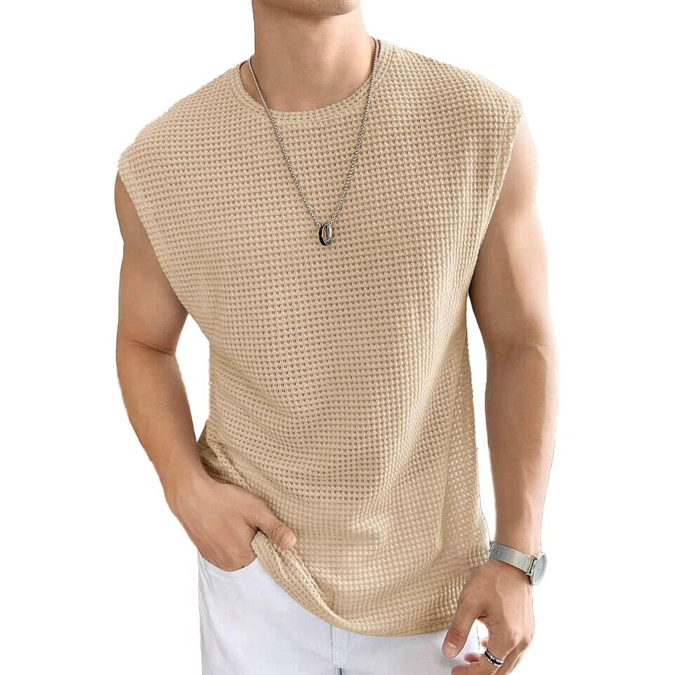 Pivl Men's Summer Sleeveless T-Shirt-Xl-Fawn