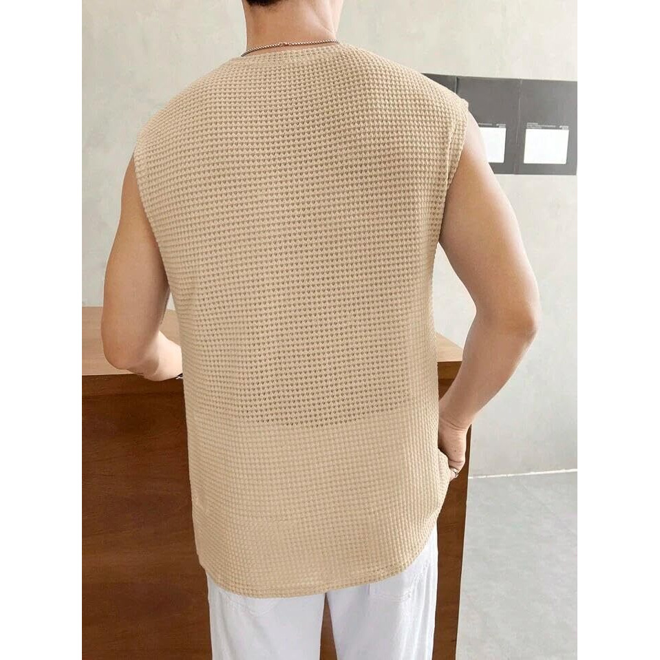 Pivl Men's Summer Sleeveless T-Shirt-Xl-Fawn