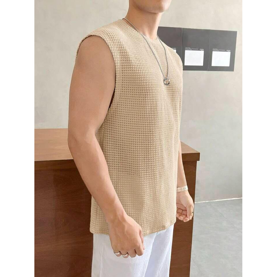 Pivl Men's Summer Sleeveless T-Shirt-Xl-Fawn