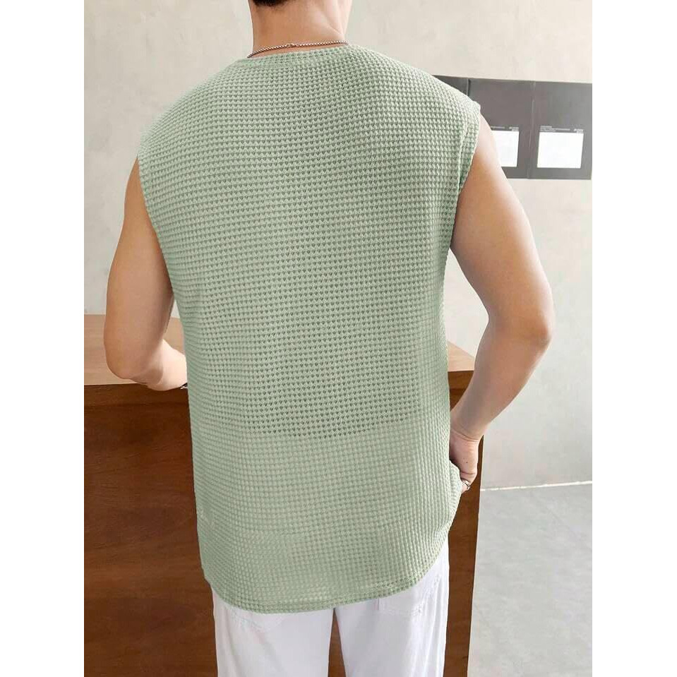 Pivl Men's Summer Sleeveless T-Shirt-L-Grey