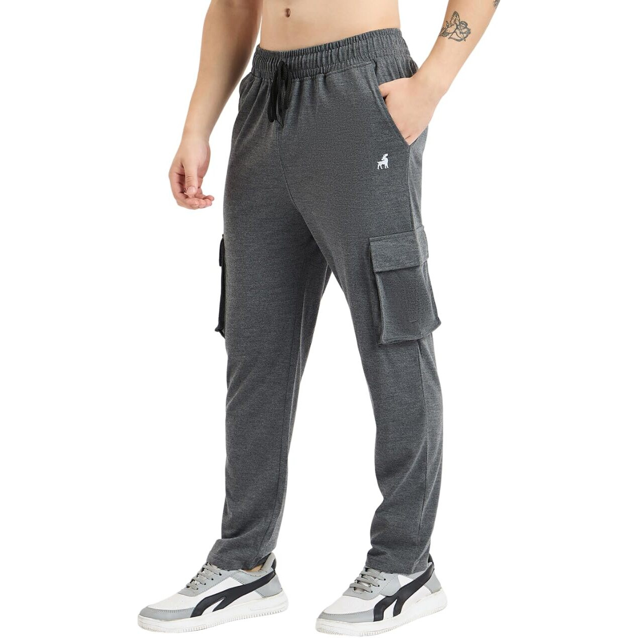 Pivl Cargo Style Solid Stylish Trackpant For Men's_Anthra-Xl|| Joggers For Mens || Summer Wear