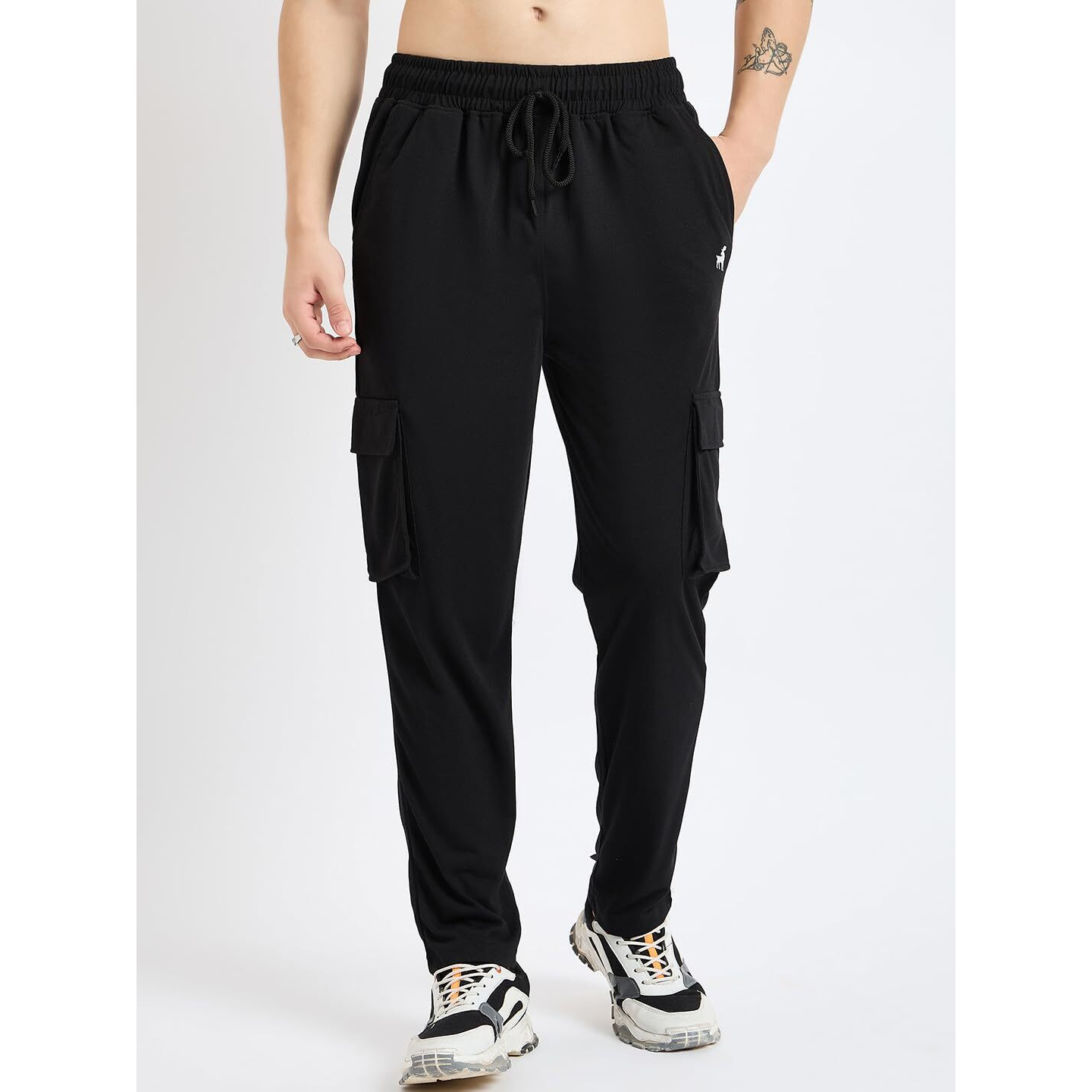 Pivl Cargo Style Solid Stylish Trackpant For Men's_Black-M|| Joggers For Mens || Summer Wear