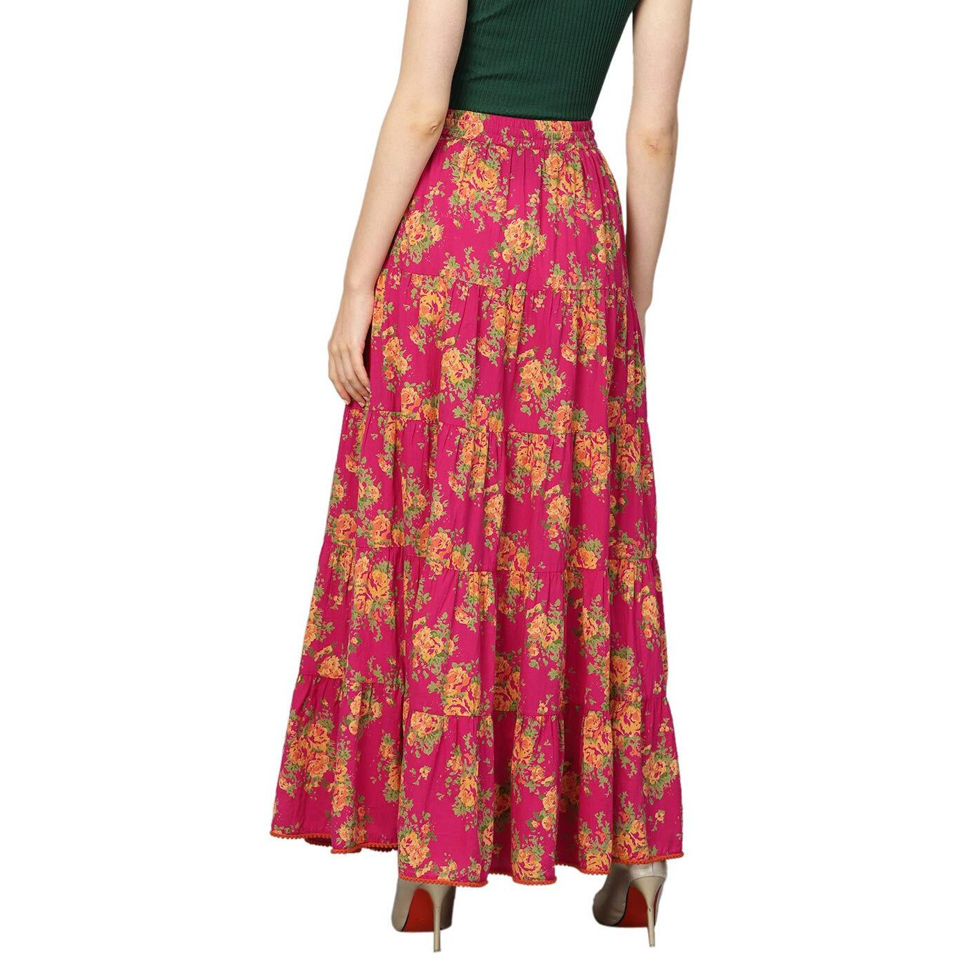 Varanga Cotton Full Skirt (Vars229835_Fuchsia_34)
