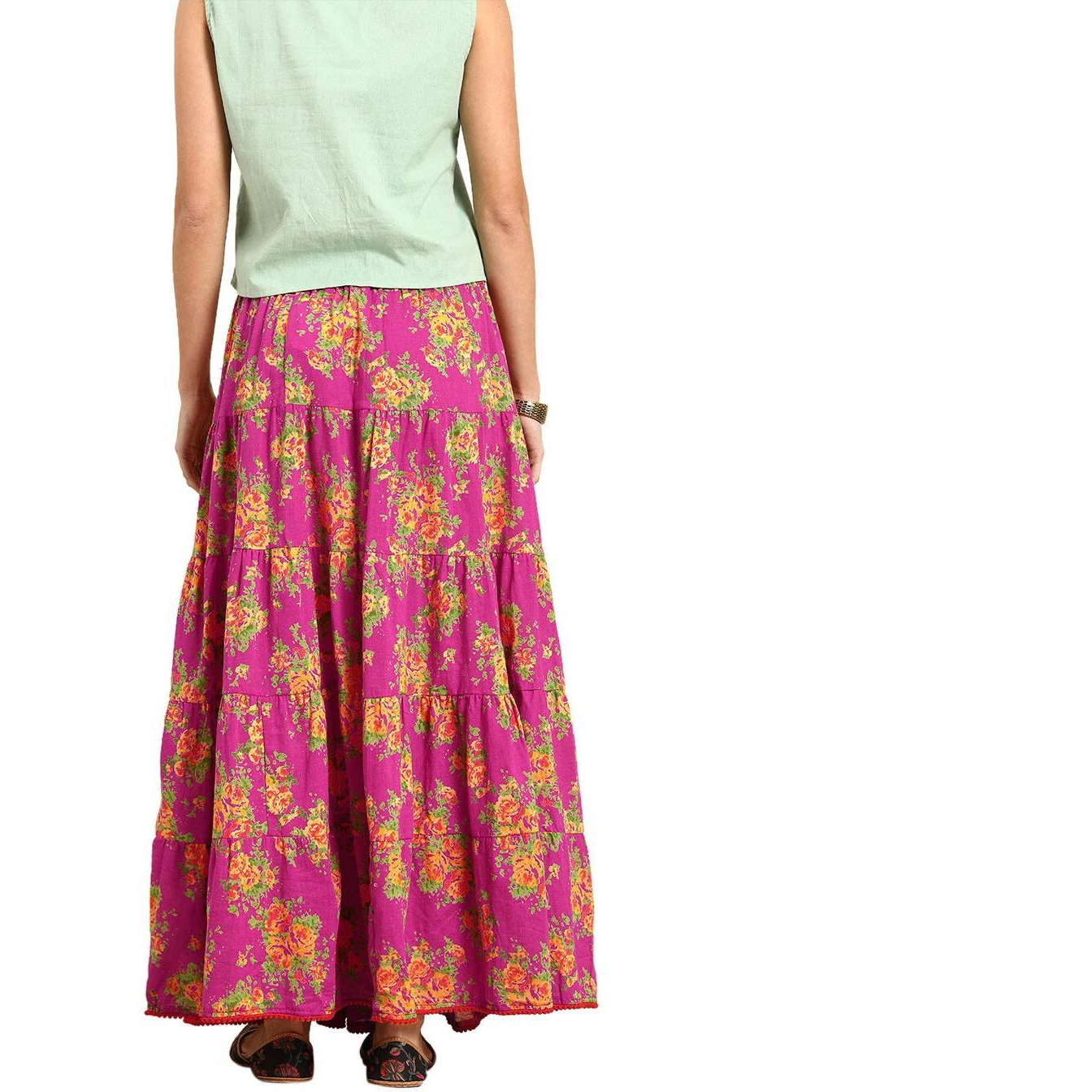 Varanga Cotton Full Skirt (Kj_Vars229835_Fuchsia_30)