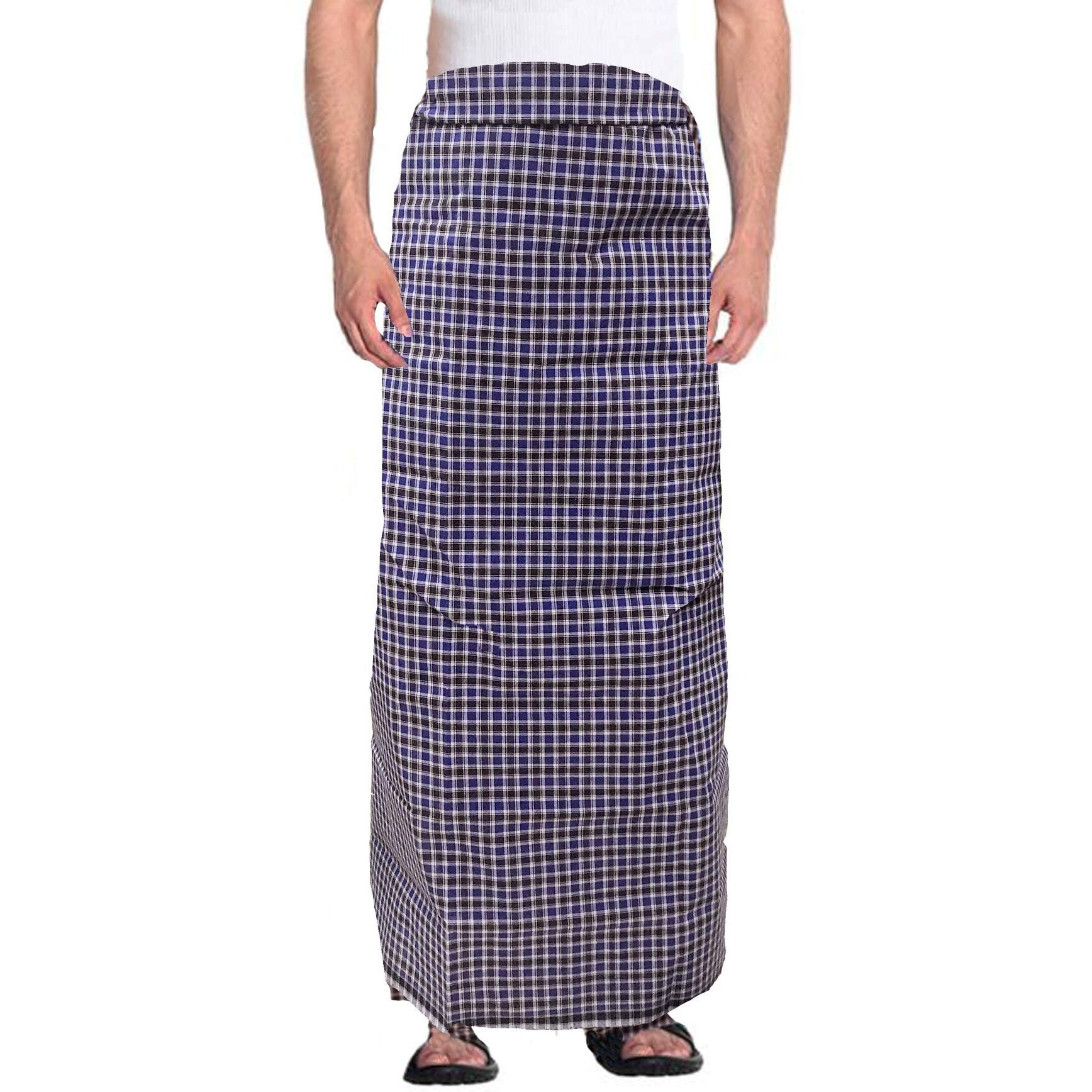Weavers Villa Men's 100% Cotton Multicolored Unstiched Lungi (2 Mtrs) - Pack Of 1