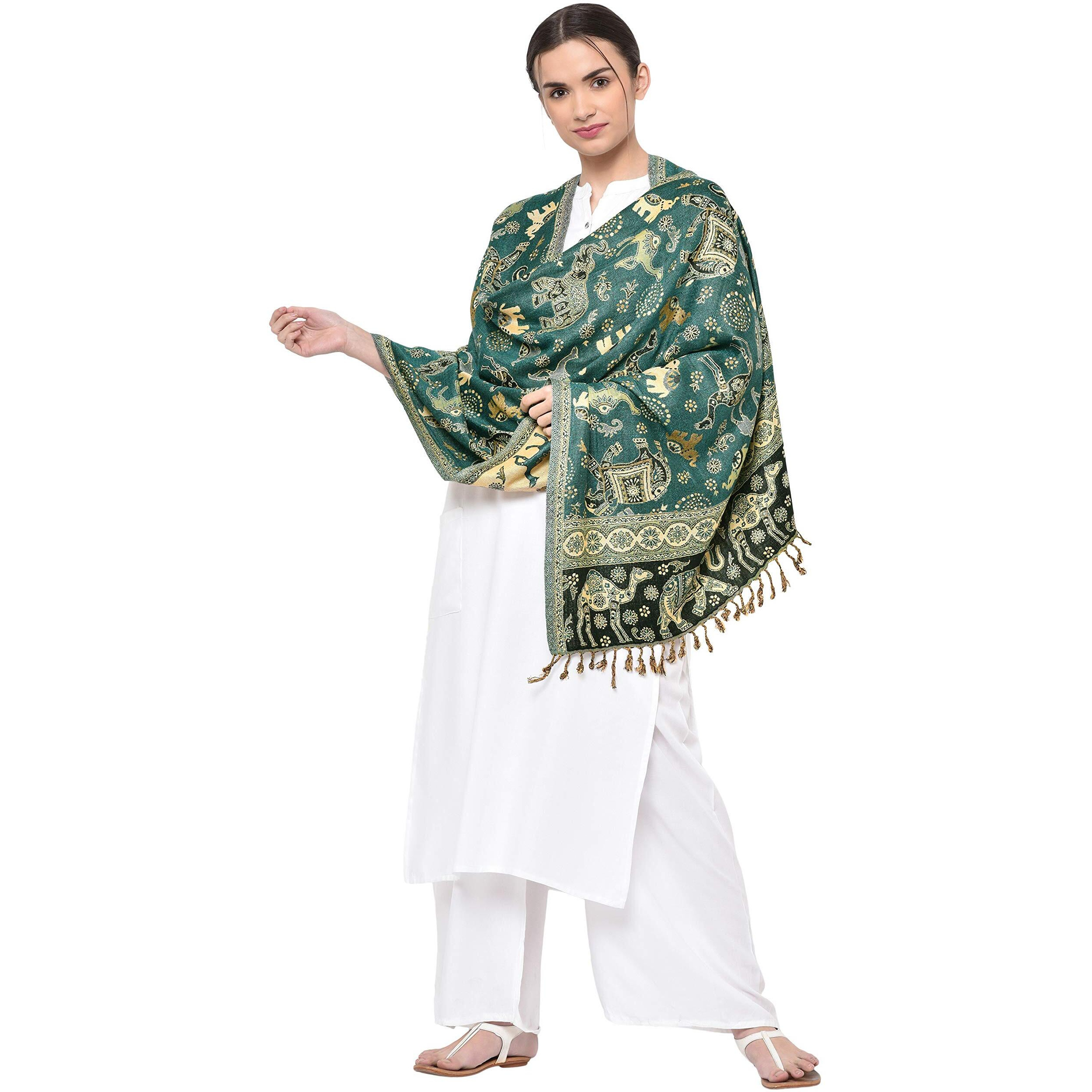 Weavers Villa 100% Soft Viscose Women's Multicolored Summer/Autumn Scarf, Stoles, Scarves, Newgreen, 70Cm X 200Cm