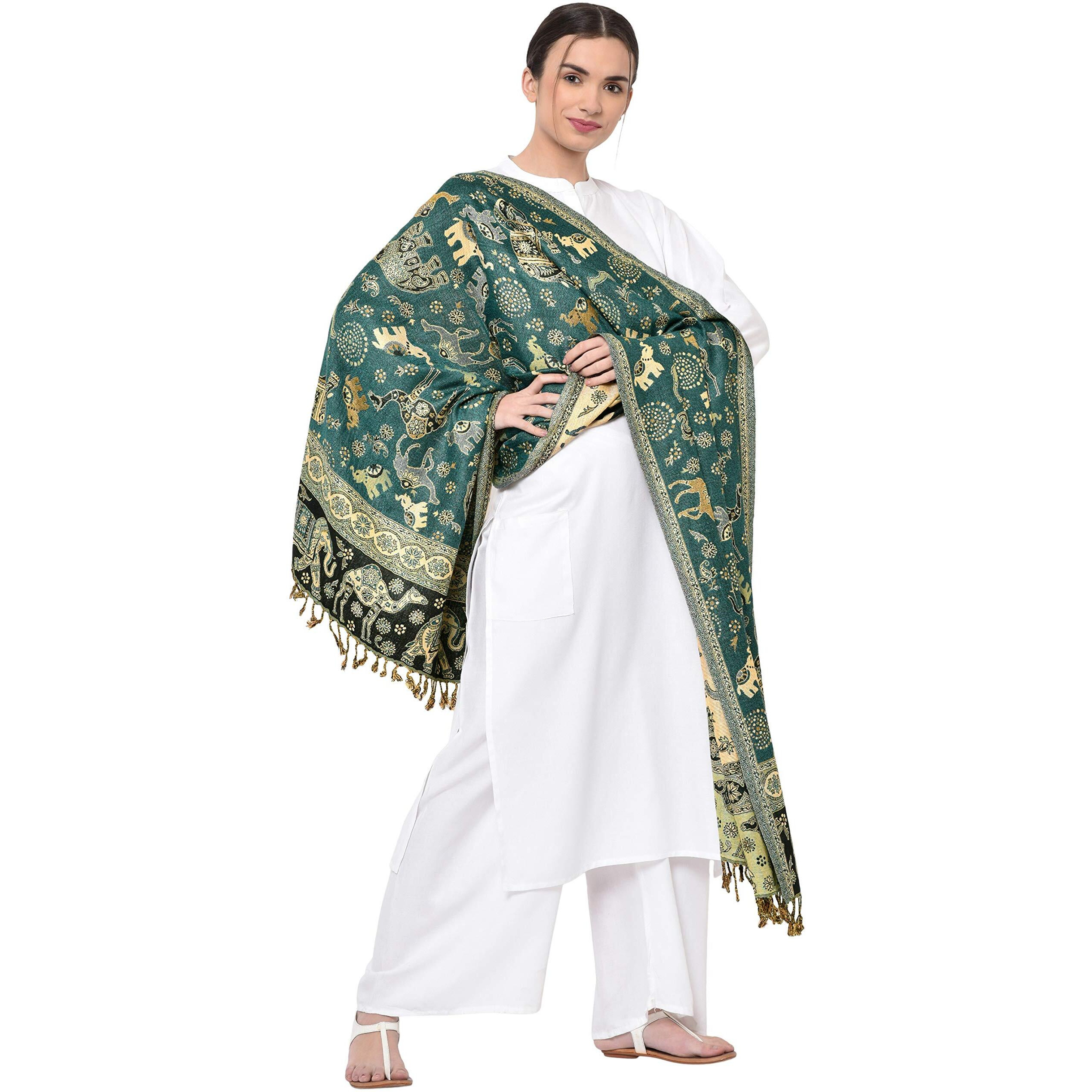 Weavers Villa 100% Soft Viscose Women's Multicolored Summer/Autumn Scarf, Stoles, Scarves, Newgreen, 70Cm X 200Cm