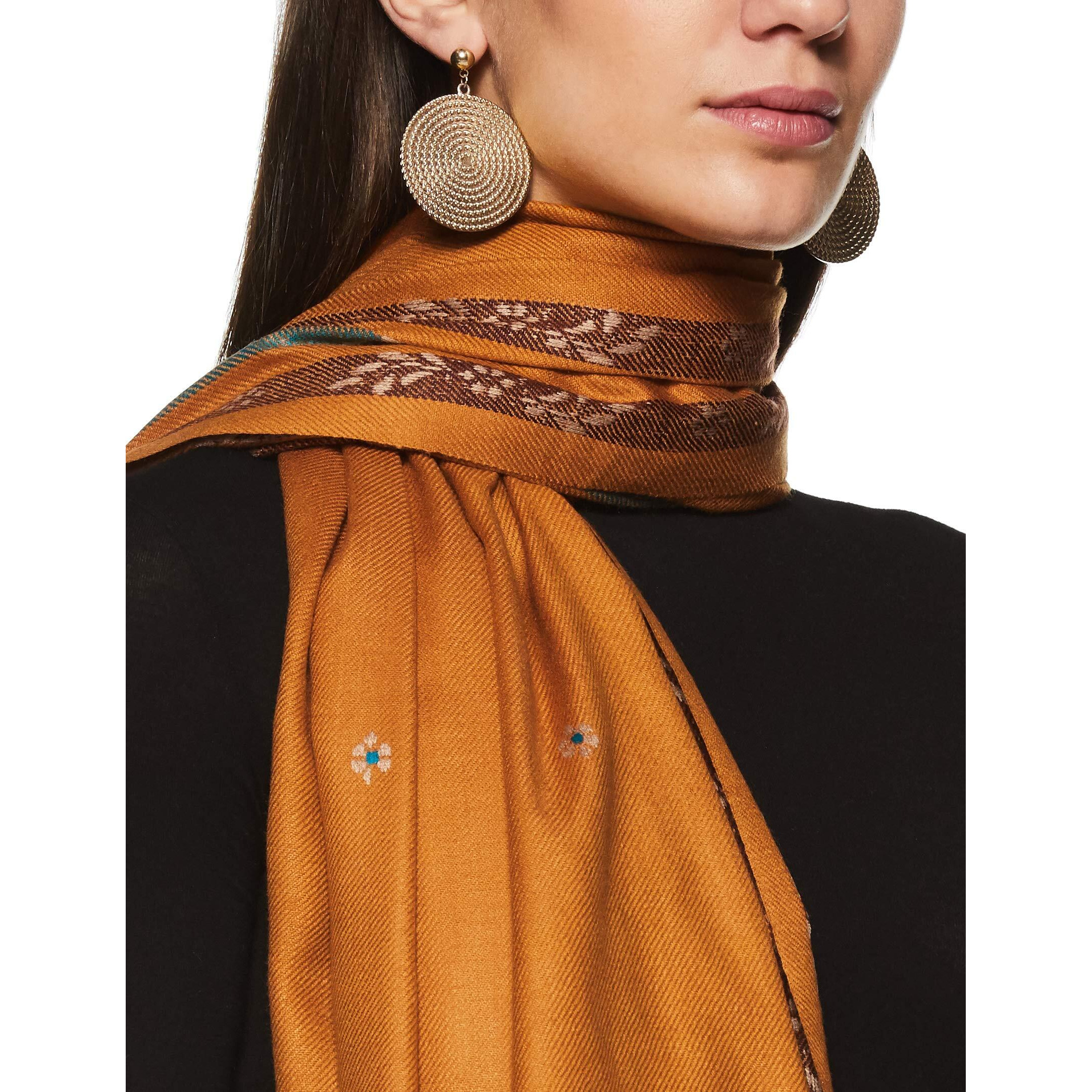 Weavers Villa - Women's Kashmiri Gorgeous Yellow Shawls,Stoles, 100Cm X 200Cm